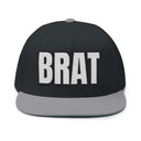 Hats One size / Black/Grey INTO: BRAT Embroidered Flat Bill Cap – Kink Hat for Teasers, Toppers-in-Training & Playfully Disobedient Subs LEATHERDADDY BATOR
