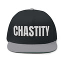 Hats One size / Black/Grey INTO: CHASTITY Embroidered Flat Bill Cap – Kink Hat for Caged Subs, Keyholder Dynamics & Erotic Denial Enthusiasts LEATHERDADDY BATOR
