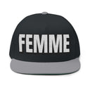 Hats One size / Black/Grey INTO: FEMME Embroidered Flat Bill Cap – Queer Hat for Femme Identity, Power & Visibility LEATHERDADDY BATOR