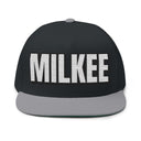 Hats One size / Black/Grey INTO: MILKEE Embroidered Flat Bill Cap – Kink Hat for Edging Subs, JO Hypno Addicts & Drain Devotees LEATHERDADDY BATOR