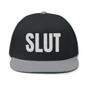 Hats One size / Black/Grey INTO: SLUT Embroidered Flat Bill Cap – Kink Hat for Pleasure-Seekers, Queer Exhibitionists & Proud Sluts LEATHERDADDY BATOR