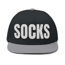 Hats One size / Black/Grey INTO: SOCKS Embroidered Flat Bill Cap – Kink Hat for Sock Sniffers, Worshippers & Footwear Fetishists LEATHERDADDY BATOR