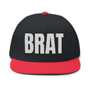 Hats One size / Black/Red INTO: BRAT Embroidered Flat Bill Cap – Kink Hat for Teasers, Toppers-in-Training & Playfully Disobedient Subs LEATHERDADDY BATOR