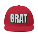 Hats One size / Red INTO: BRAT Embroidered Flat Bill Cap – Kink Hat for Teasers, Toppers-in-Training & Playfully Disobedient Subs LEATHERDADDY BATOR