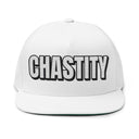 Hats One size / White INTO: CHASTITY Embroidered Flat Bill Cap – Kink Hat for Caged Subs, Keyholder Dynamics & Erotic Denial Enthusiasts LEATHERDADDY BATOR