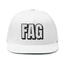 Hats One size / White INTO: FAG Embroidered Flat Bill Cap – Queer Hat for Bold Expression & Reclaimed Pride LEATHERDADDY BATOR