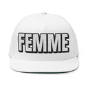 Hats One size / White INTO: FEMME Embroidered Flat Bill Cap – Queer Hat for Femme Identity, Power & Visibility LEATHERDADDY BATOR