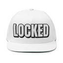 Hats One size / White INTO: LOCKED Embroidered Flat Bill Cap – Chastity Lifestyle Hat for Caged Subs, Kinksters & Devoted Toys LEATHERDADDY BATOR