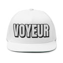 Hats One size / White INTO: VOYEUR Embroidered Flat Bill Cap – Kink Hat for Watchers, Exhibitionists-at-Heart & Curious Perverts LEATHERDADDY BATOR