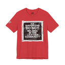 T-Shirt Heather Red / S "ICE Supporters Do Not Belong in the Leather Community" Statement T-Shirt against fascism. ANTI-ICE. Abolish Ice. LEATHERDADDY BATOR