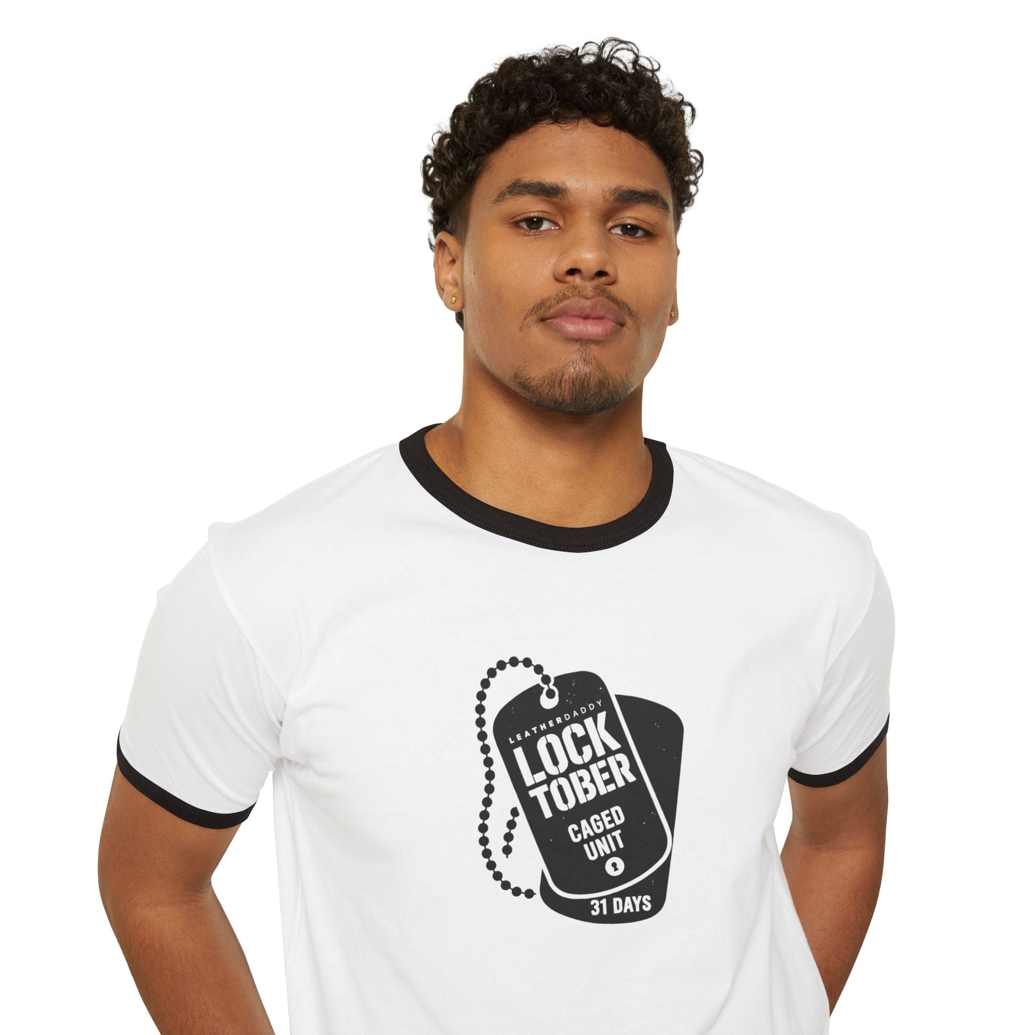 T-Shirt Locktober 2025 Military Ringer Tee – Bold Chastity Merch for Kinky Gear Lovers LEATHERDADDY BATOR