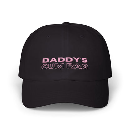 "Daddy's C*mRag" Embroidered Dad Cap (Pink Text)