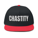 INTO: CHASTITY Embroidered Flat Bill Cap – Kink Hat for Caged Subs, Keyholder Dynamics & Erotic Denial Enthusiasts