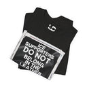 "ICE Supporters Do Not Belong in the Leather Community" Statement T-Shirt against fascism. ANTI-ICE. Abolish Ice.