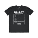 Locktober 2026 ballot chastity shirt shown in an alternate color, ballot checkbox design, from Lockedboy by LeatherDaddy.