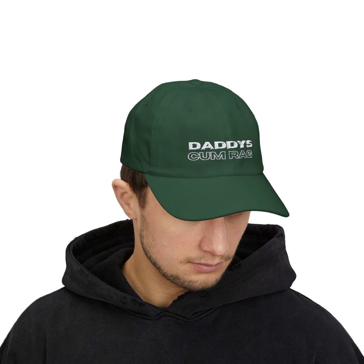 "Daddy's C*mRag" Embroidered Dad Cap (white text)