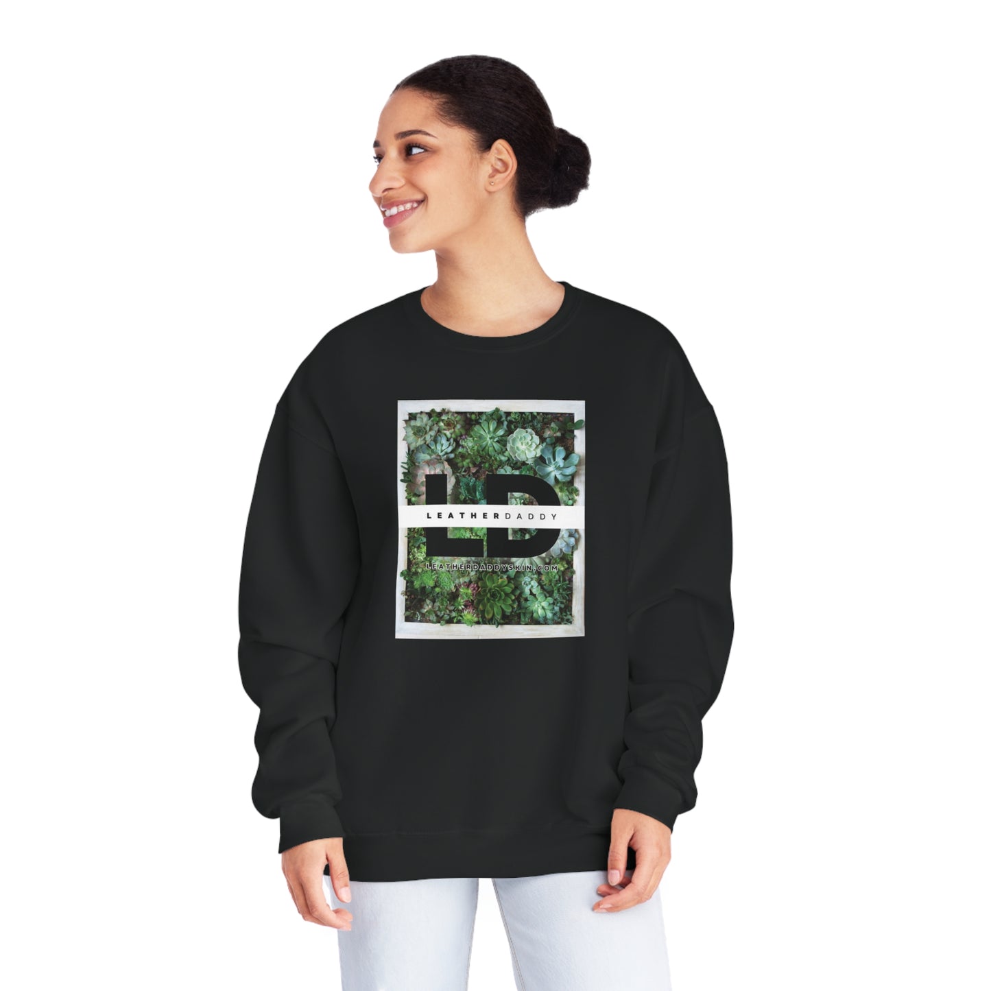 LeatherDaddy Floral Crewneck Sweatshirt - Succulents