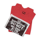 "ICE Supporters Do Not Belong in the Leather Community" Statement T-Shirt against fascism. ANTI-ICE. Abolish Ice.