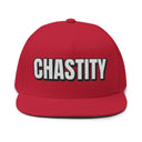 INTO: CHASTITY Embroidered Flat Bill Cap – Kink Hat for Caged Subs, Keyholder Dynamics & Erotic Denial Enthusiasts