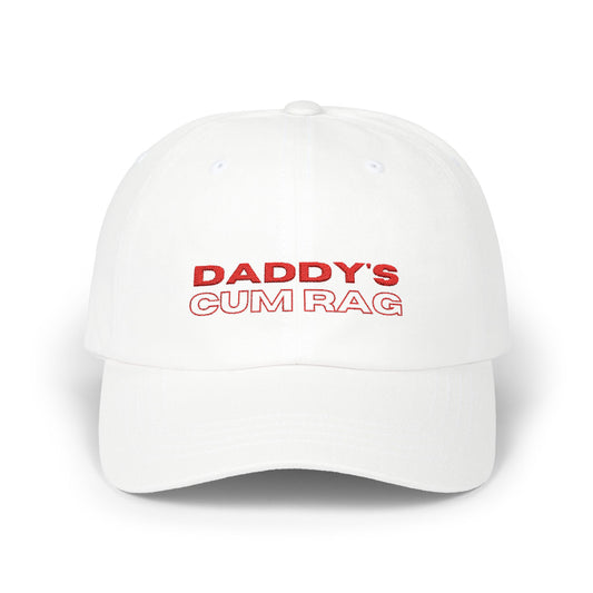 "Daddy's C*mRag" Embroidered Dad Cap (Red Text)