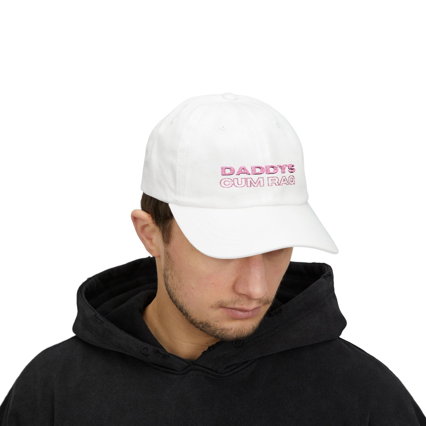 "Daddy's C*mRag" Embroidered Dad Cap (Pink Text)