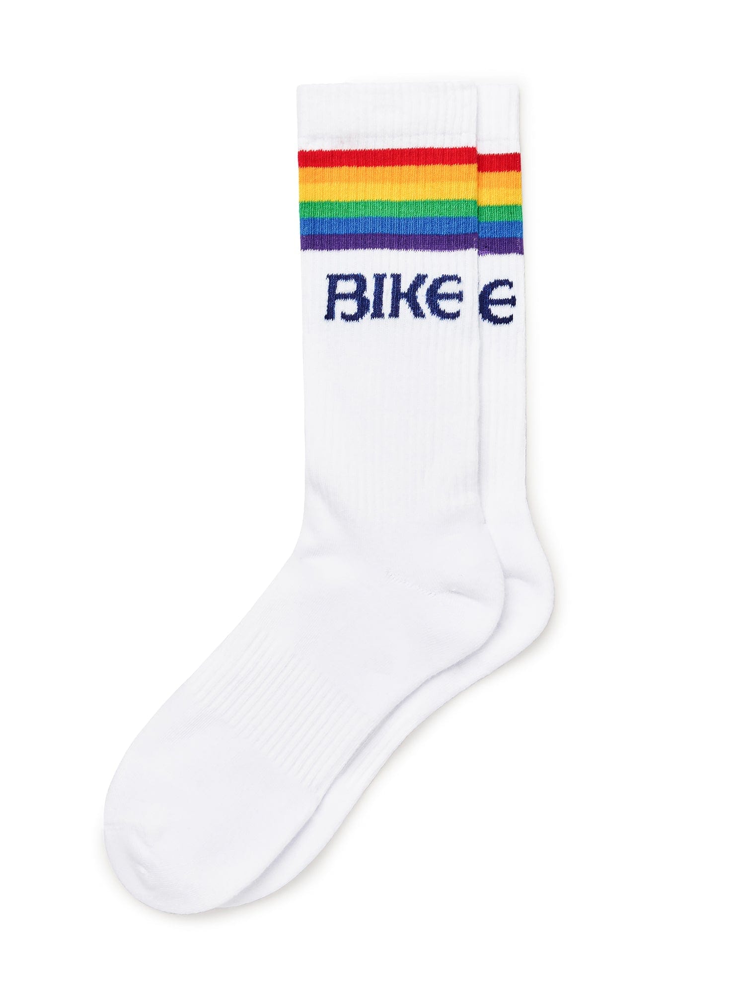 Socks One Size / Rainbow White Pride Crew Socks LEATHERDADDY BATOR