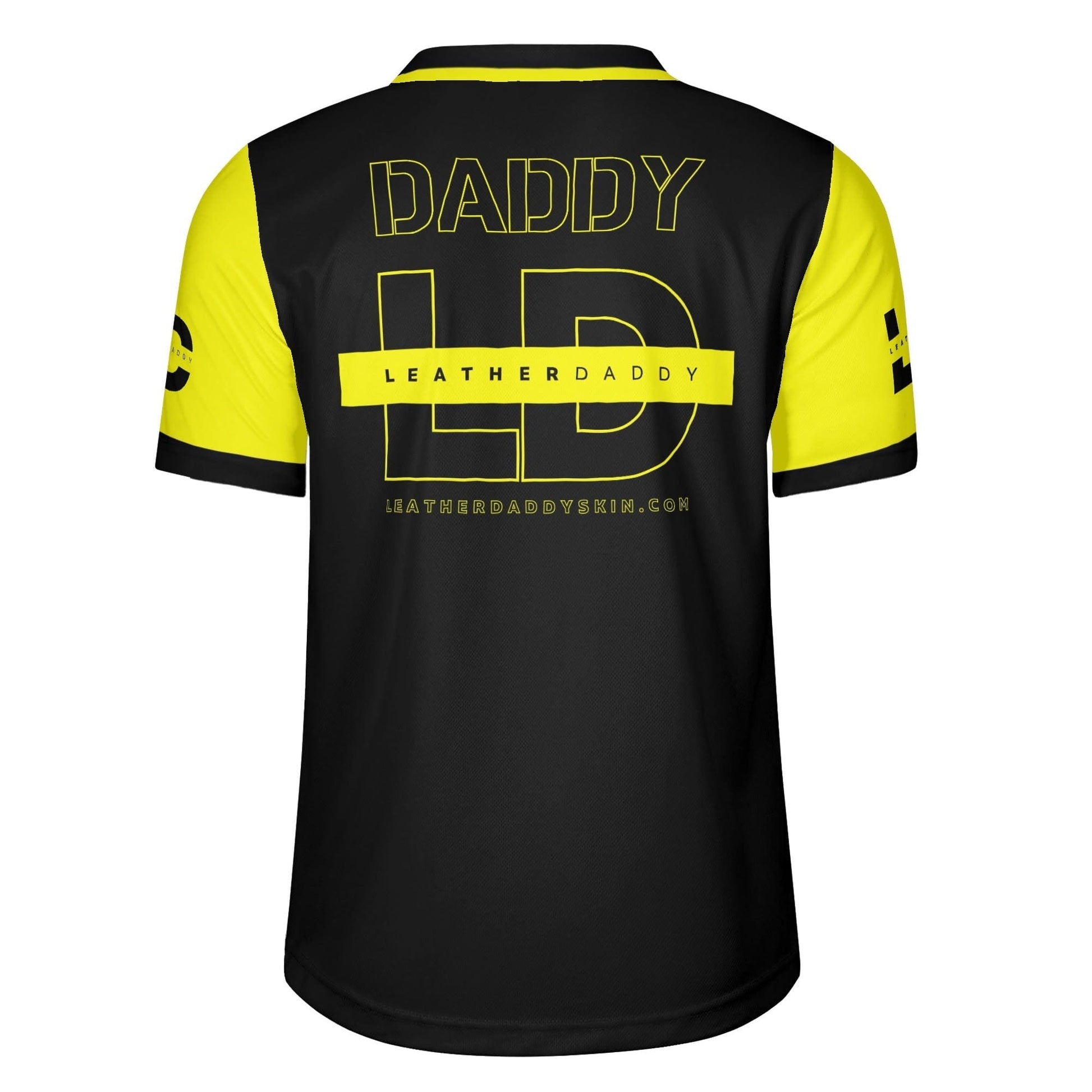 LeatherDaddy Logo Rugby Jersey – Black & Yellow LEATHERDADDY BATOR