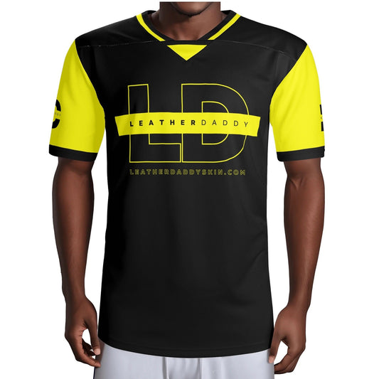 S LeatherDaddy Logo Rugby Jersey – Black & Yellow LEATHERDADDY BATOR