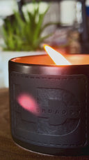 LeatherDaddy Signature Candle — Hand-Poured Soy Wax with Crackling Wooden Wick (10oz & 16oz)
