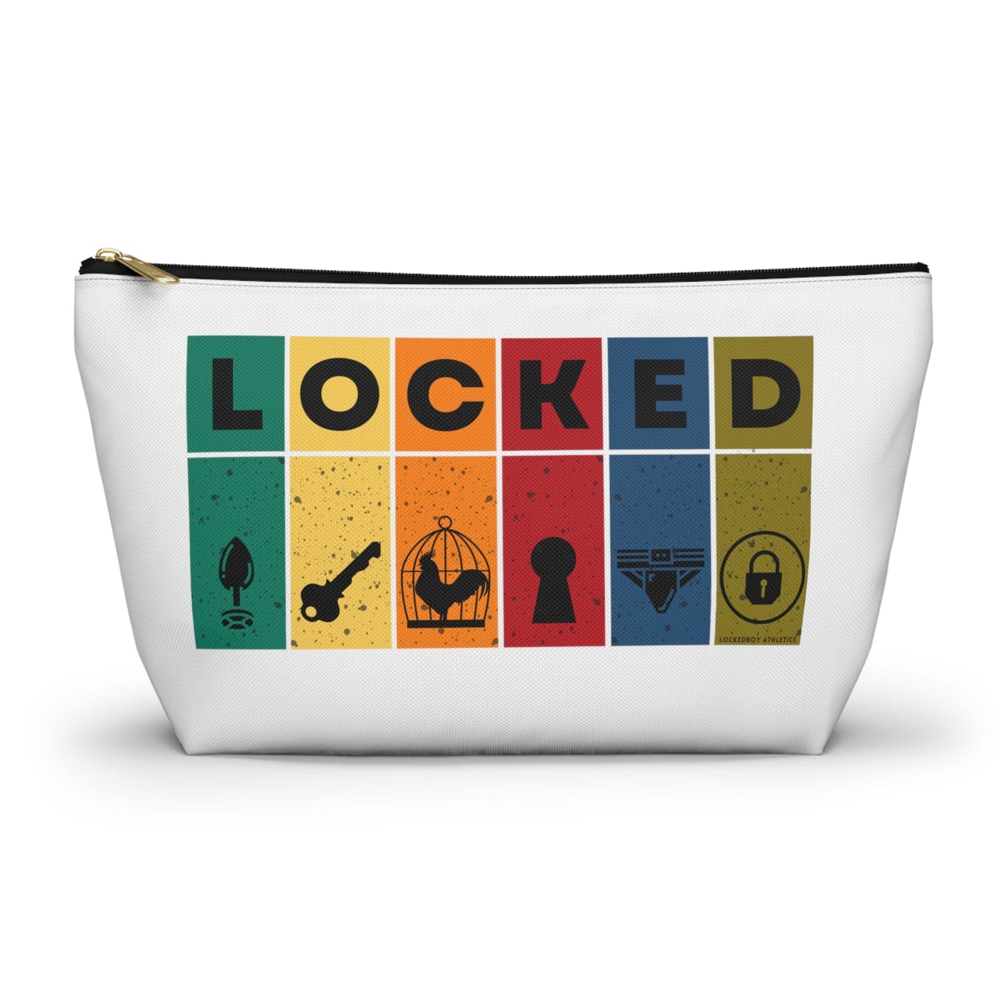 Bags Large / Black zipper Locked Blocks Chastity Pouch - Lockedboy Athletics LEATHERDADDY BATOR