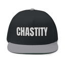Hats One size / Black/Grey INTO: CHASTITY Embroidered Flat Bill Cap – Kink Hat for Caged Subs, Keyholder Dynamics & Erotic Denial Enthusiasts LEATHERDADDY BATOR