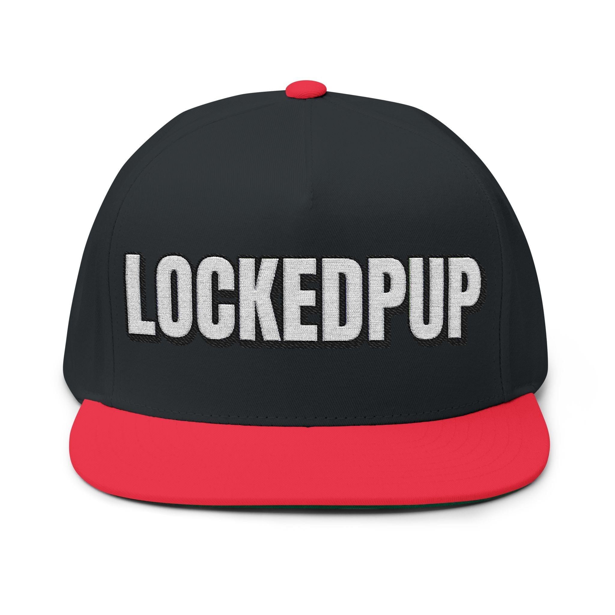 Hats One size / Black/Red INTO: LOCKEDPUP Embroidered Flat Bill Cap – Kink Hat for Chaste Pups, Obedient Subs & Playful Power Exchange LEATHERDADDY BATOR