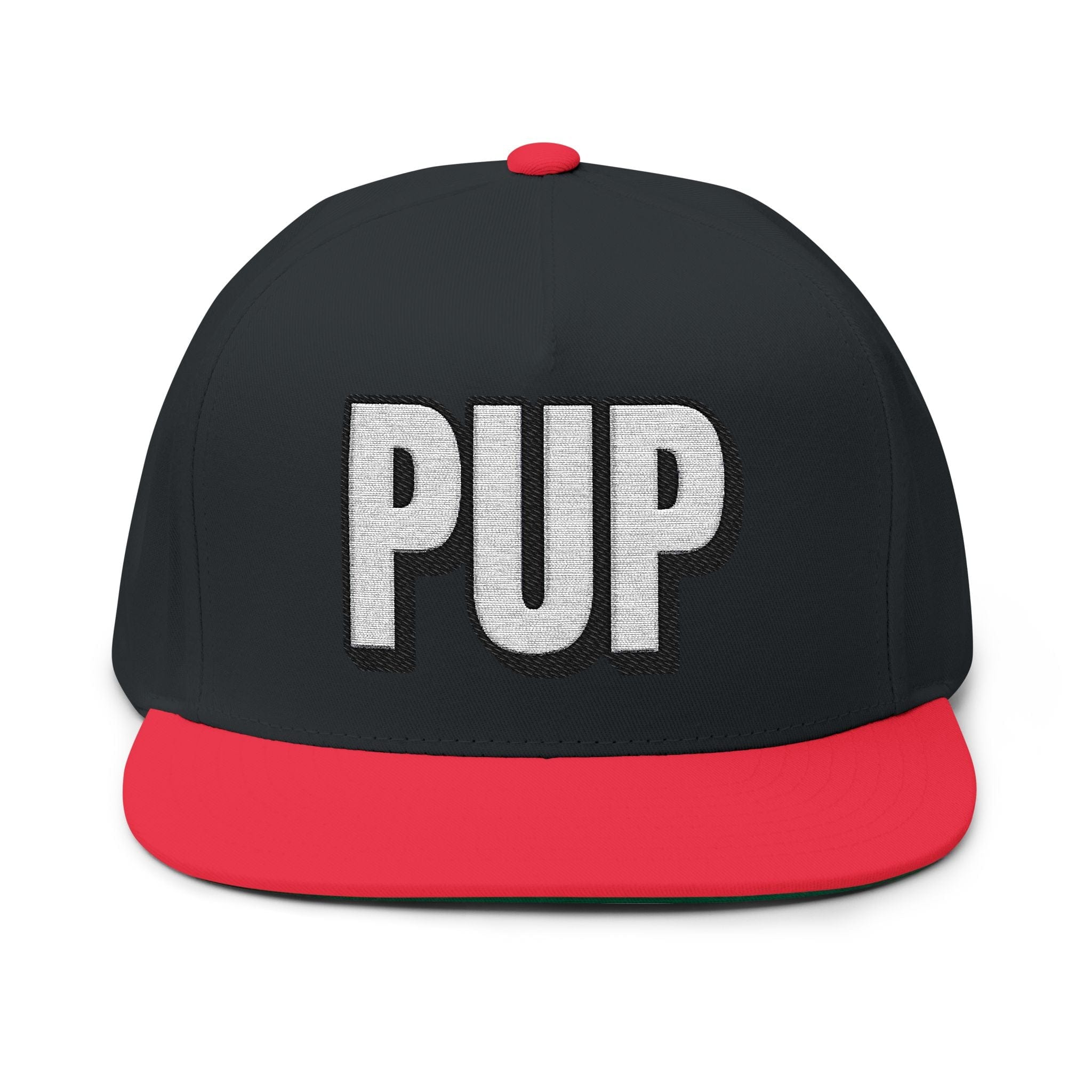Hats One size / Black/Red INTO: PUP Embroidered Flat Bill Cap – Kink Hat for Human Pups, Handlers & Playful Queer Expression LEATHERDADDY BATOR