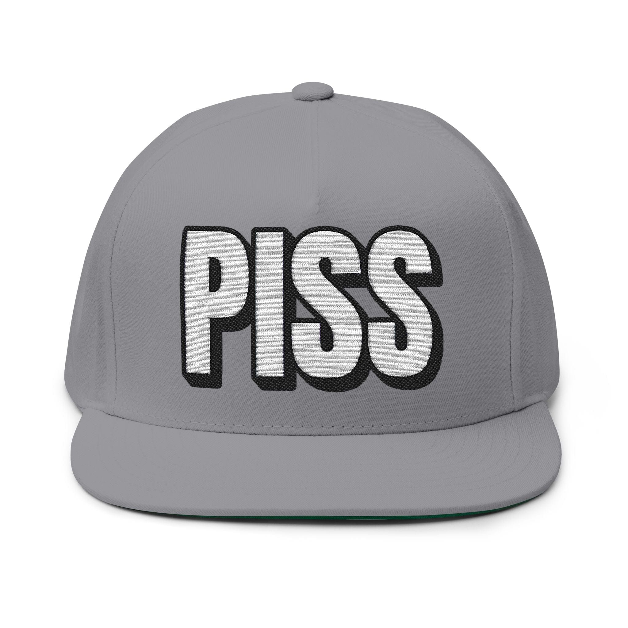 Hats One size / Grey INTO: PISS Embroidered Flat Bill Cap – Kink Hat for Watersports Enthusiasts & Queer Fetish Pride LEATHERDADDY BATOR