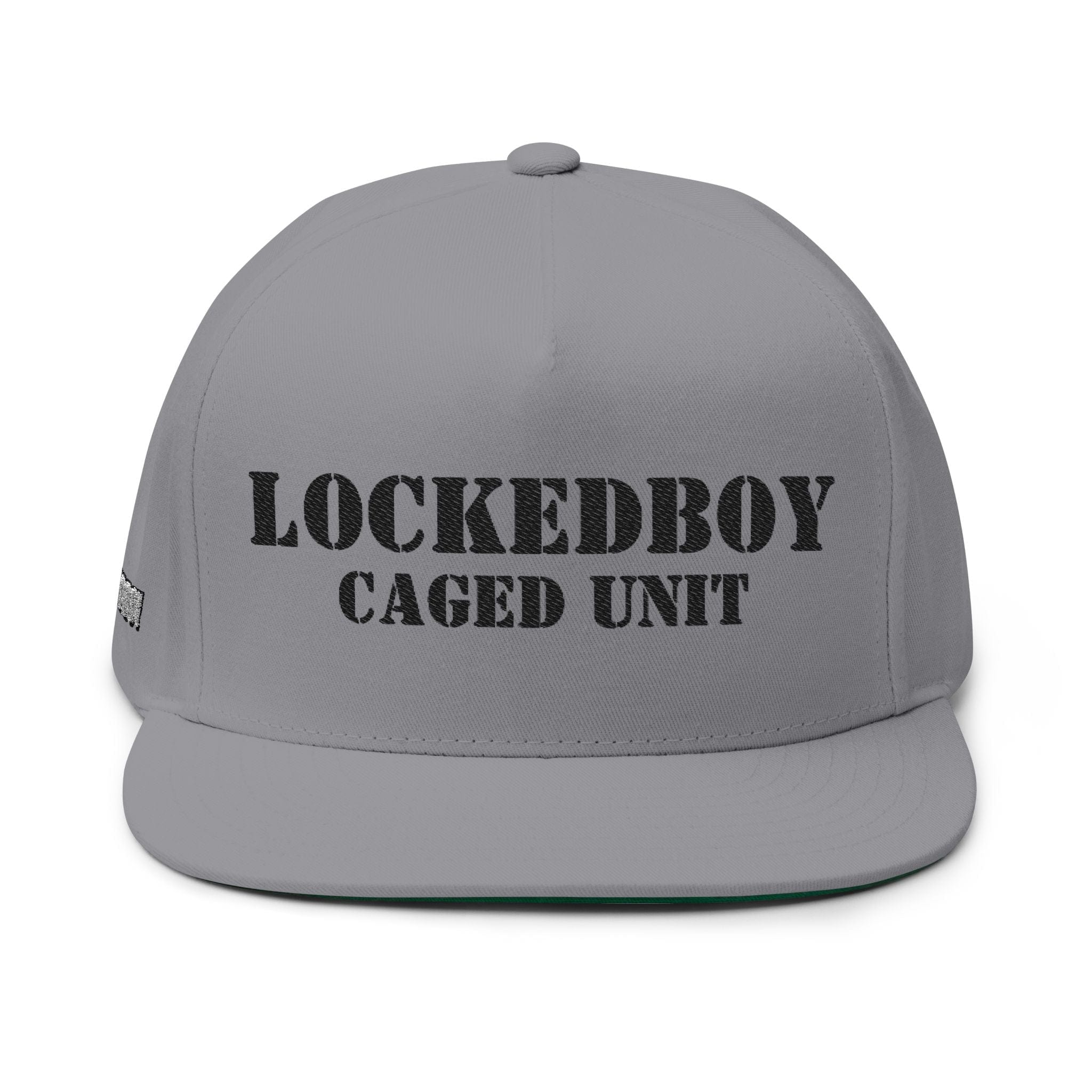 Hats One size / Grey LockedBoy Caged Unit Locktober Embroidered Flat Bill Snapback Cap for chastity LEATHERDADDY BATOR