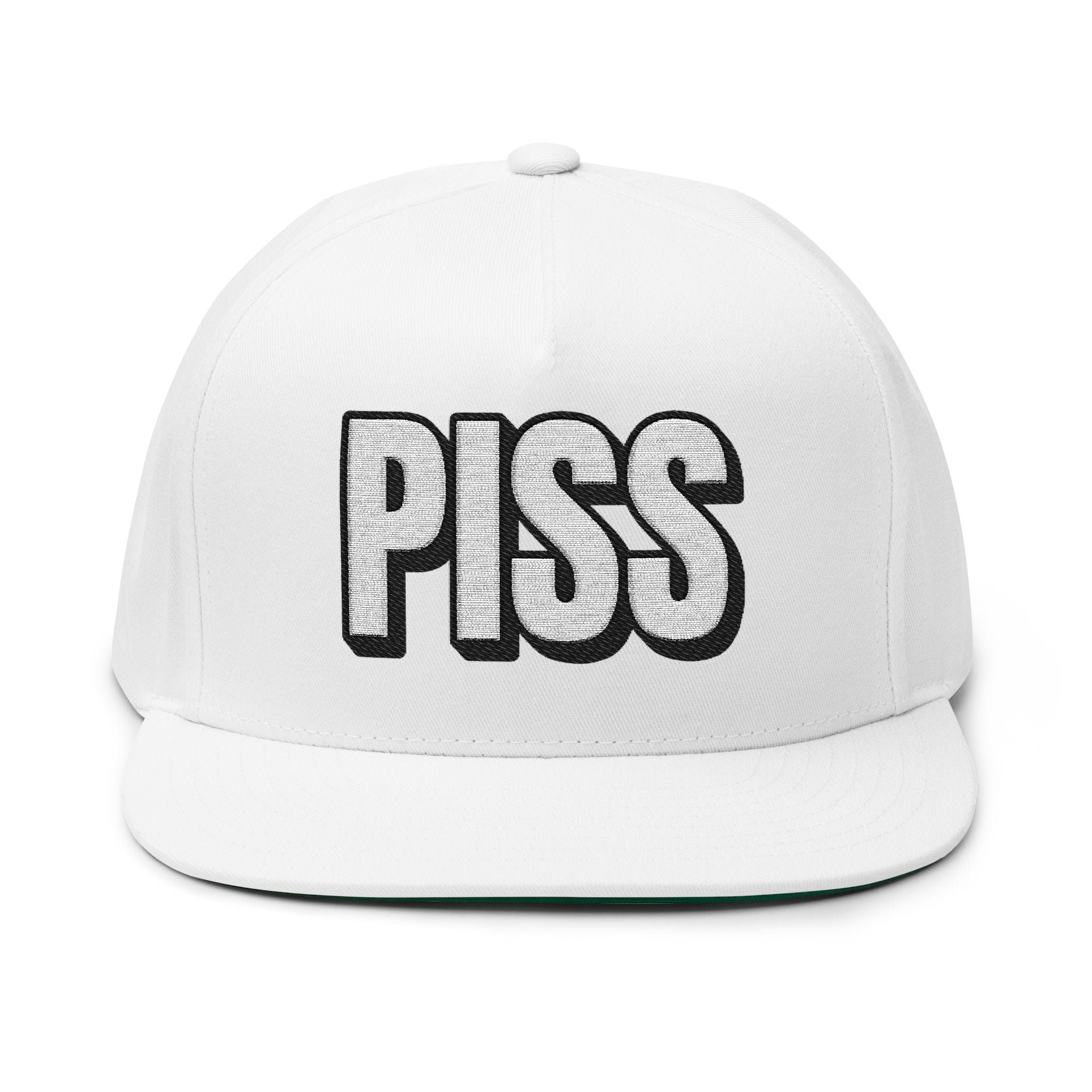 Hats One size / White INTO: PISS Embroidered Flat Bill Cap – Kink Hat for Watersports Fetishists. LEATHERDADDY BATOR