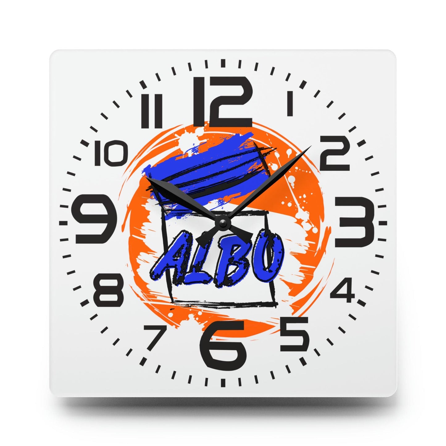 Home Decor 10.75'' × 10.75'' (Square) Albo Time Acrylic Wall Clock - B8rBrand LEATHERDADDY BATOR