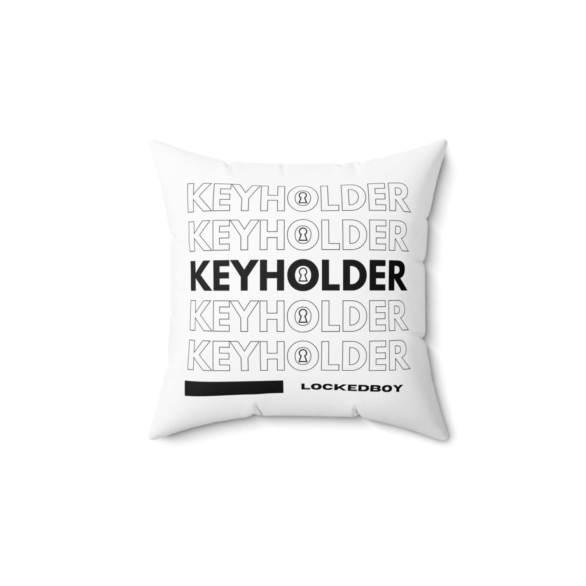 Home Decor 14" × 14" KeyHolder Bag Inspo Spun Polyester Square Pillow LEATHERDADDY BATOR