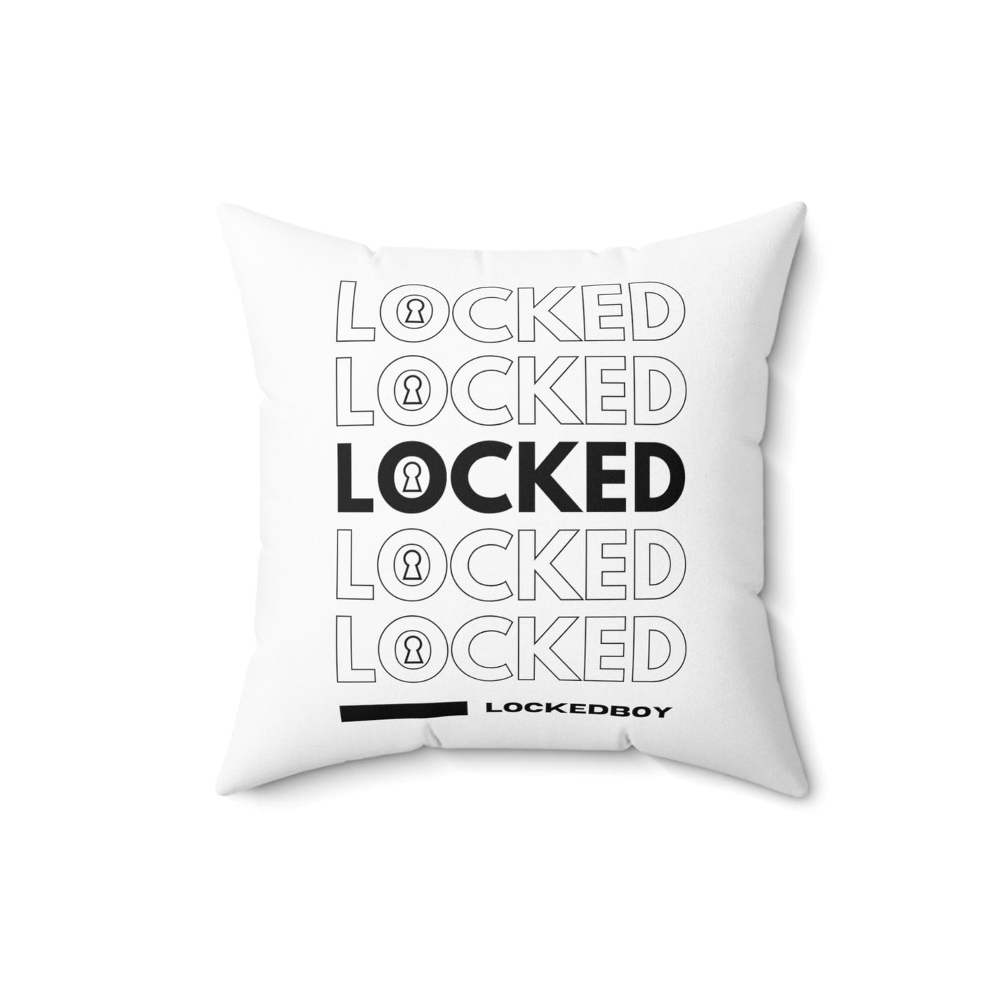 Home Decor 16" × 16" LockedBoy Bag Inspo Spun Polyester Square Pillow LEATHERDADDY BATOR