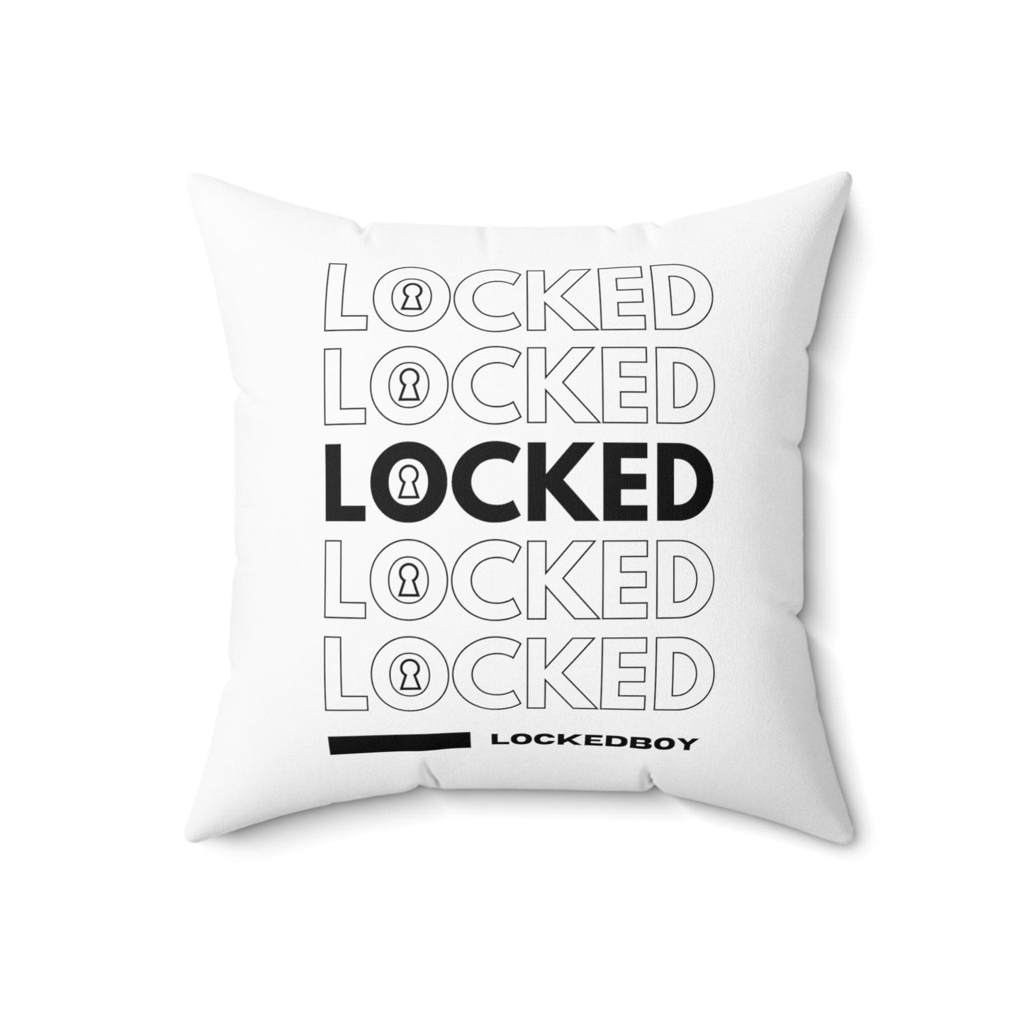 Home Decor 18" × 18" LockedBoy Bag Inspo Spun Polyester Square Pillow LEATHERDADDY BATOR