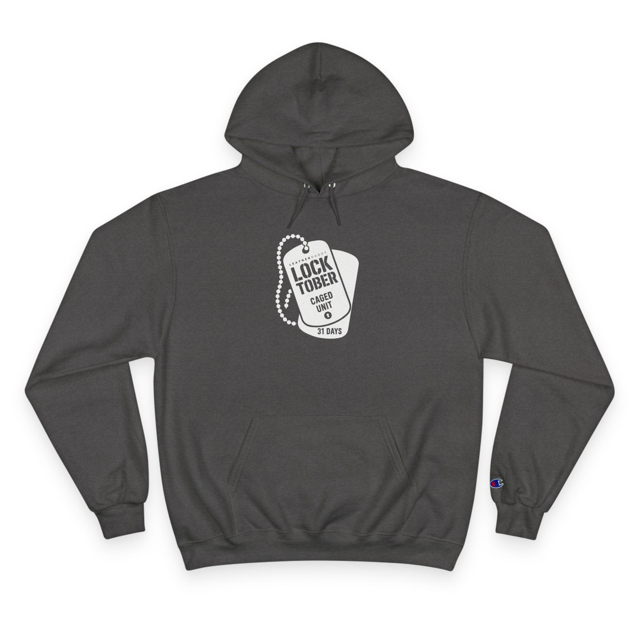 Hoodie Charcoal Heather / S Locktober Military Champion™ Hoodie – LockedBoy Caged Unit Edition LEATHERDADDY BATOR