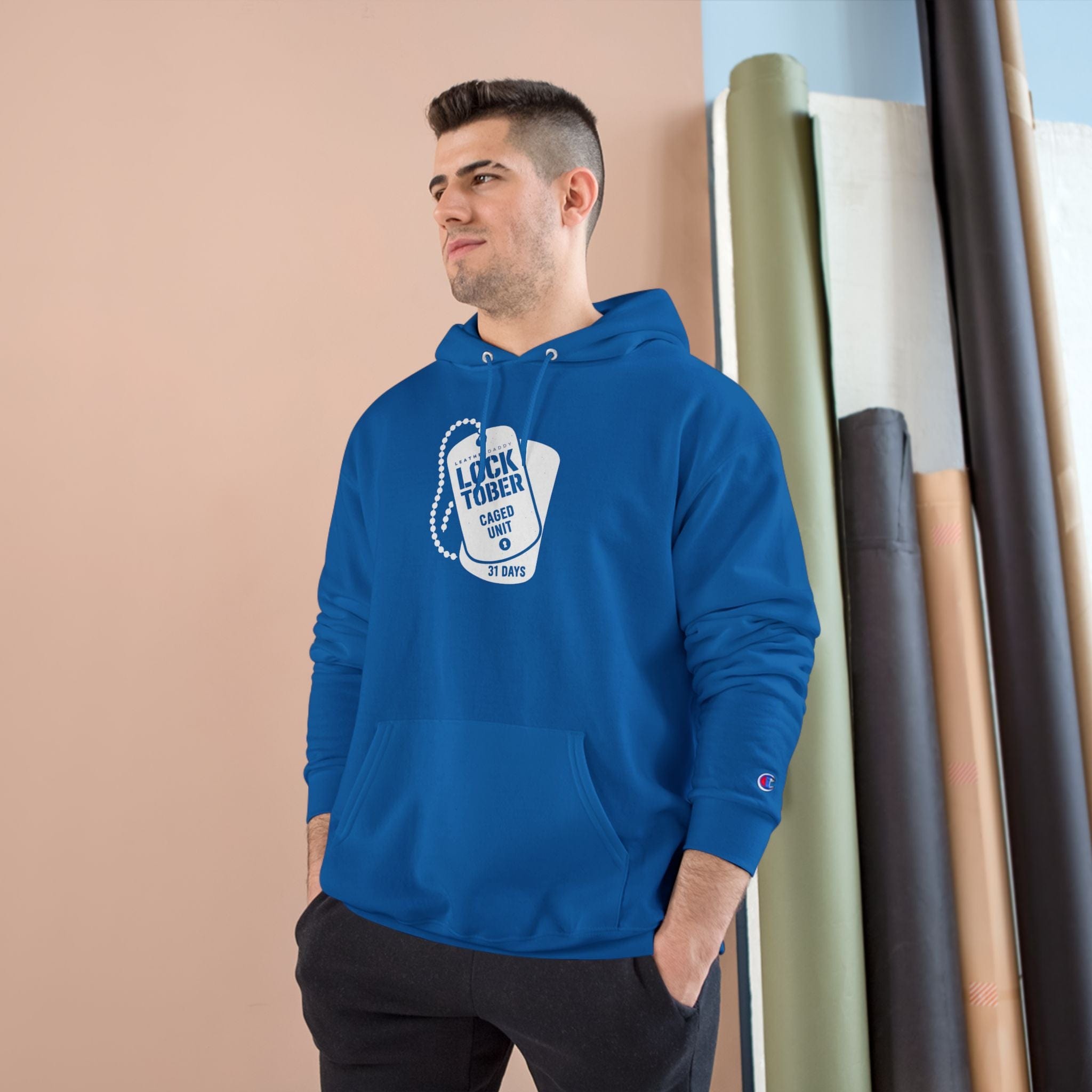 Hoodie Locktober Military Champion™ Hoodie – LockedBoy Caged Unit Edition LEATHERDADDY BATOR