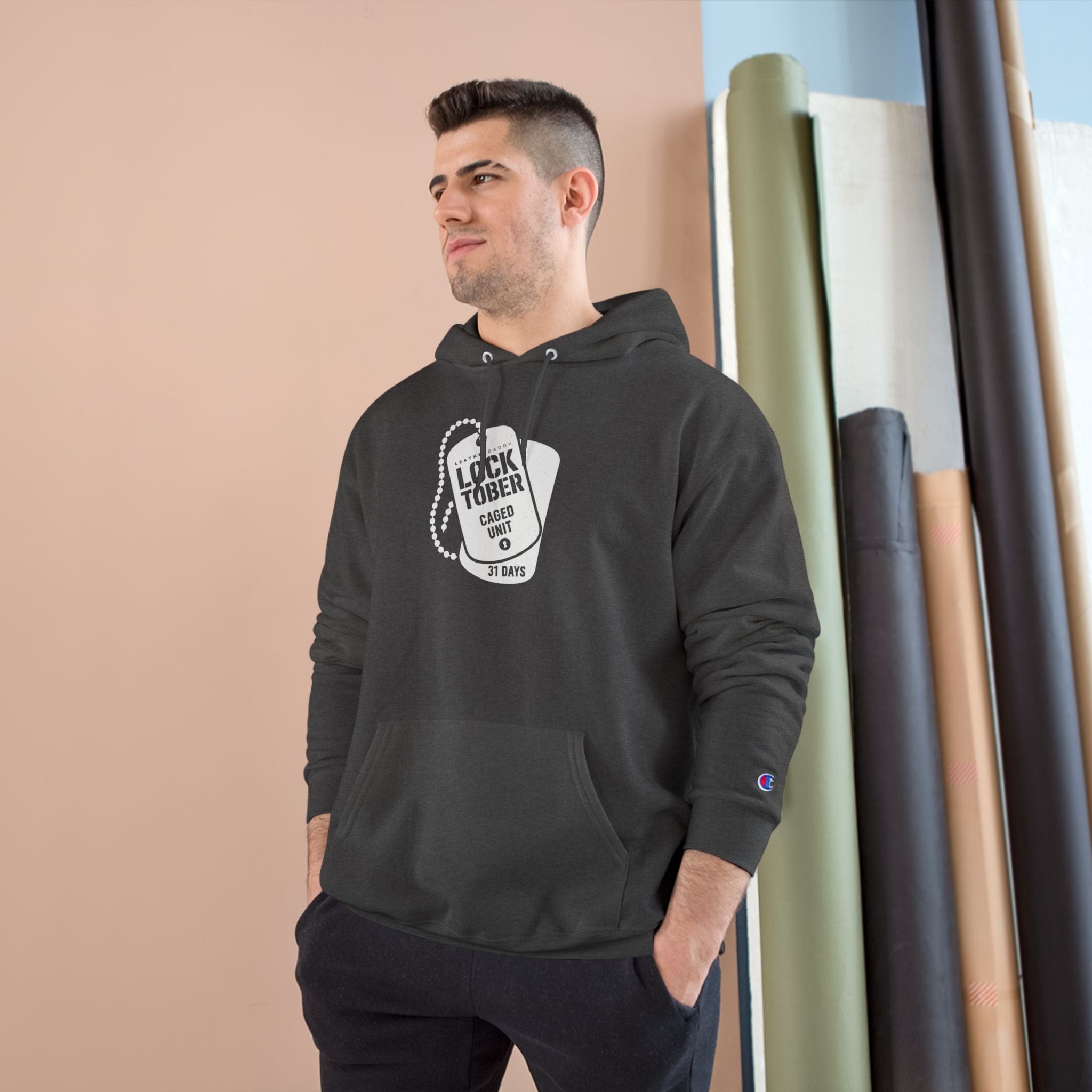 Hoodie Locktober Military Champion™ Hoodie – LockedBoy Caged Unit Edition LEATHERDADDY BATOR