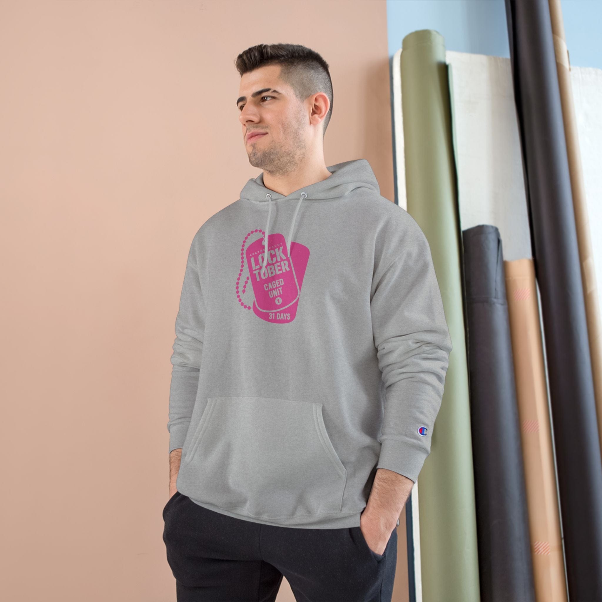 Hoodie Locktober Military Champion™ Hoodie – LockedBoy Caged Unit Edition LEATHERDADDY BATOR