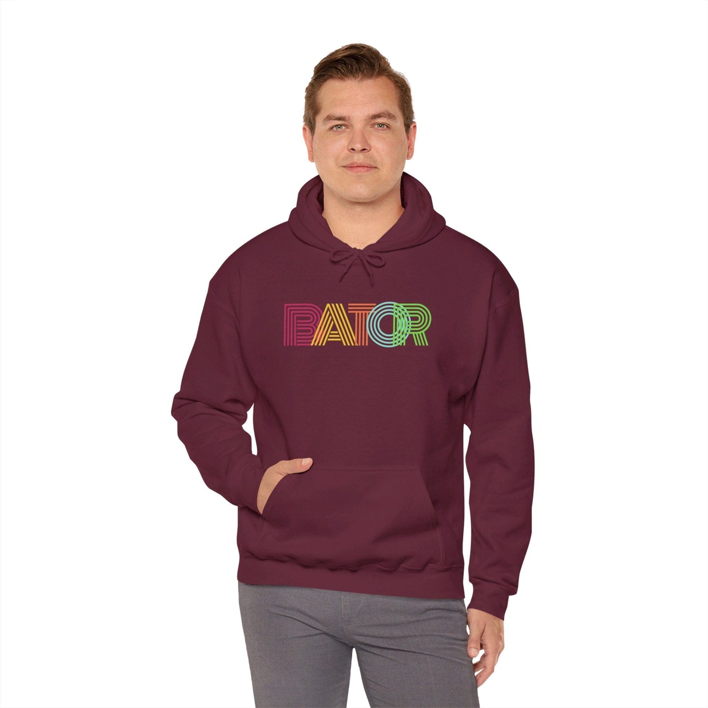 Hoodie Maroon / S Retro BATOR Hoodie - B8rBrand Bate Apparel LEATHERDADDY BATOR