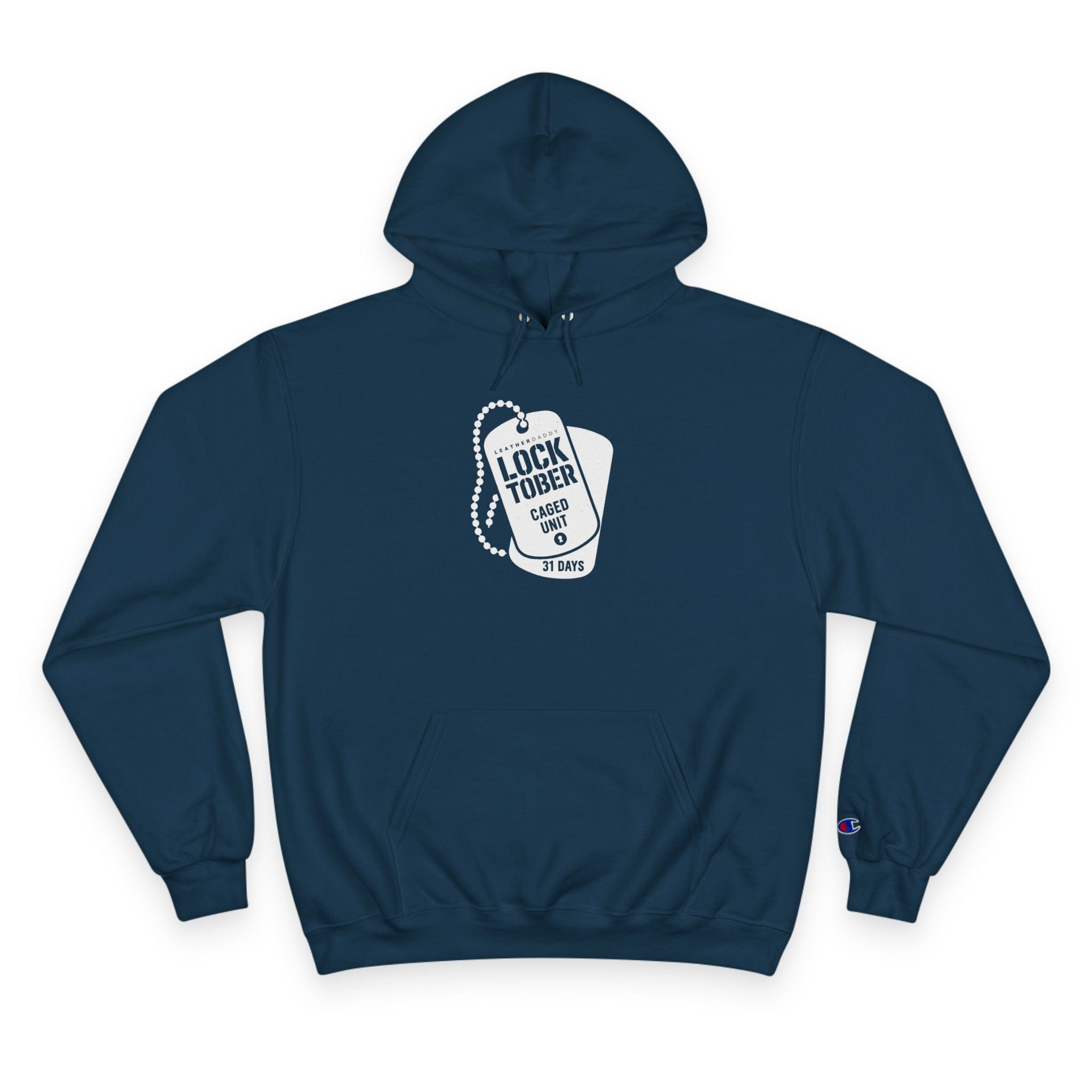 Hoodie Navy / S Locktober Military Champion™ Hoodie – LockedBoy Caged Unit Edition LEATHERDADDY BATOR