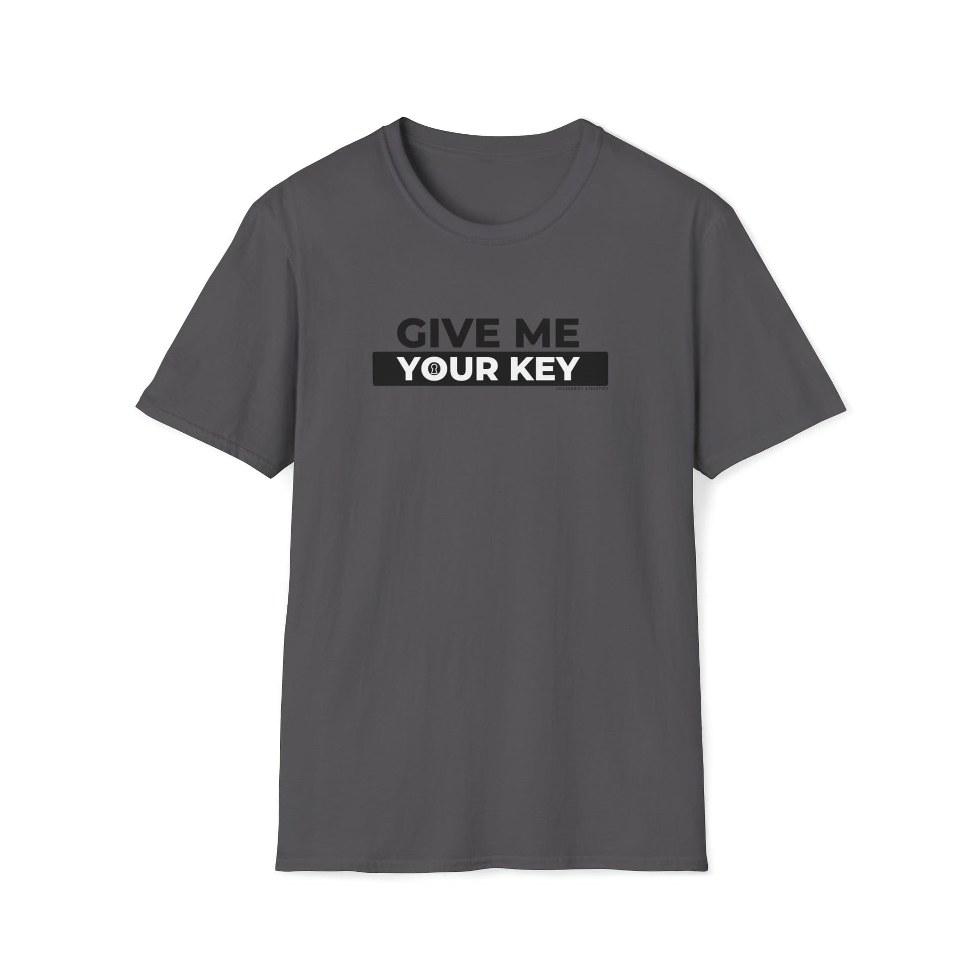T-Shirt Charcoal / S Give Me Your Key - Chastity Shirts by LockedBoy Athletics LEATHERDADDY BATOR