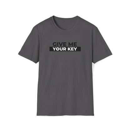 T-Shirt Charcoal / S Give Me Your Key - Chastity Shirts by LockedBoy Athletics LEATHERDADDY BATOR