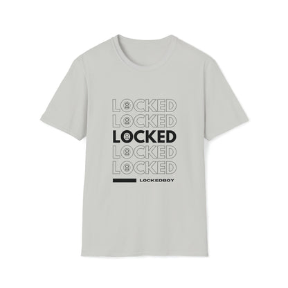 T-Shirt Ice Grey / S LOCKED Inspo (black text) - Chastity Shirts by LockedBoy Athletics LEATHERDADDY BATOR