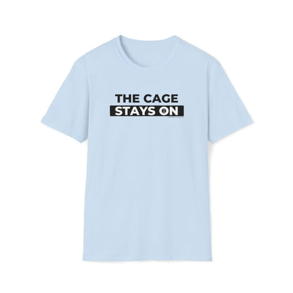 T-Shirt Light Blue / S Cage Stays On - Lockedboy Athletics Chastity Tshirt LEATHERDADDY BATOR